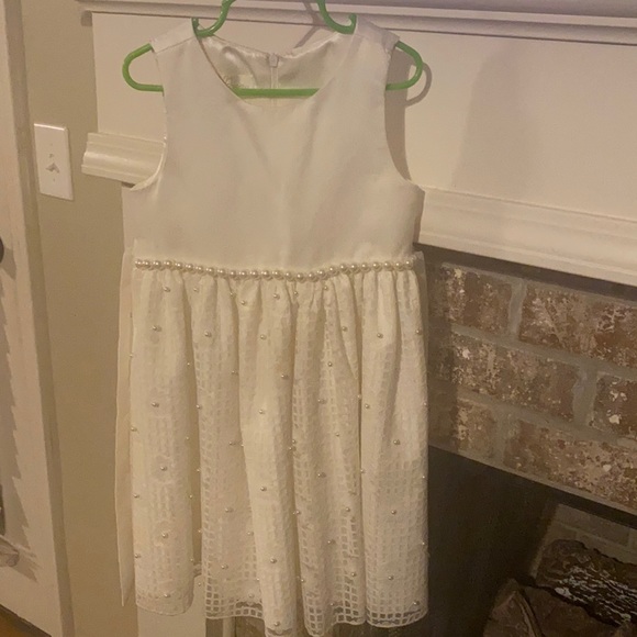 Beautiful cream and pearl dress size 6 - Picture 1 of 4